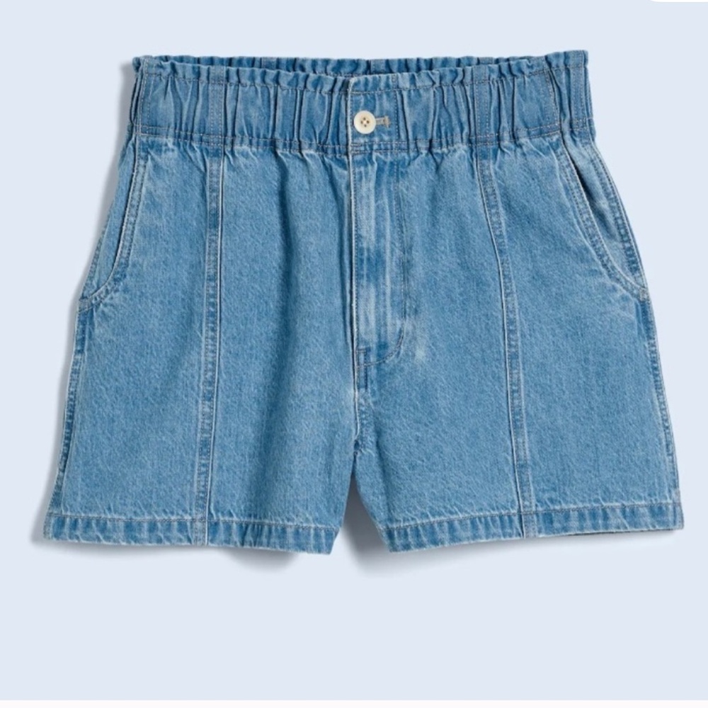 Madewell Blue Denim Paperbag Shorts